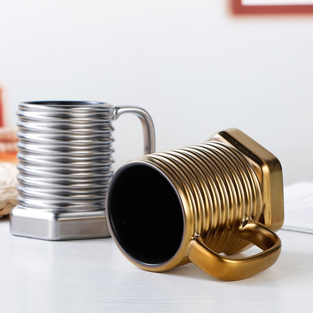 Personalized Creative Ceramic Mug With Screw Design 6