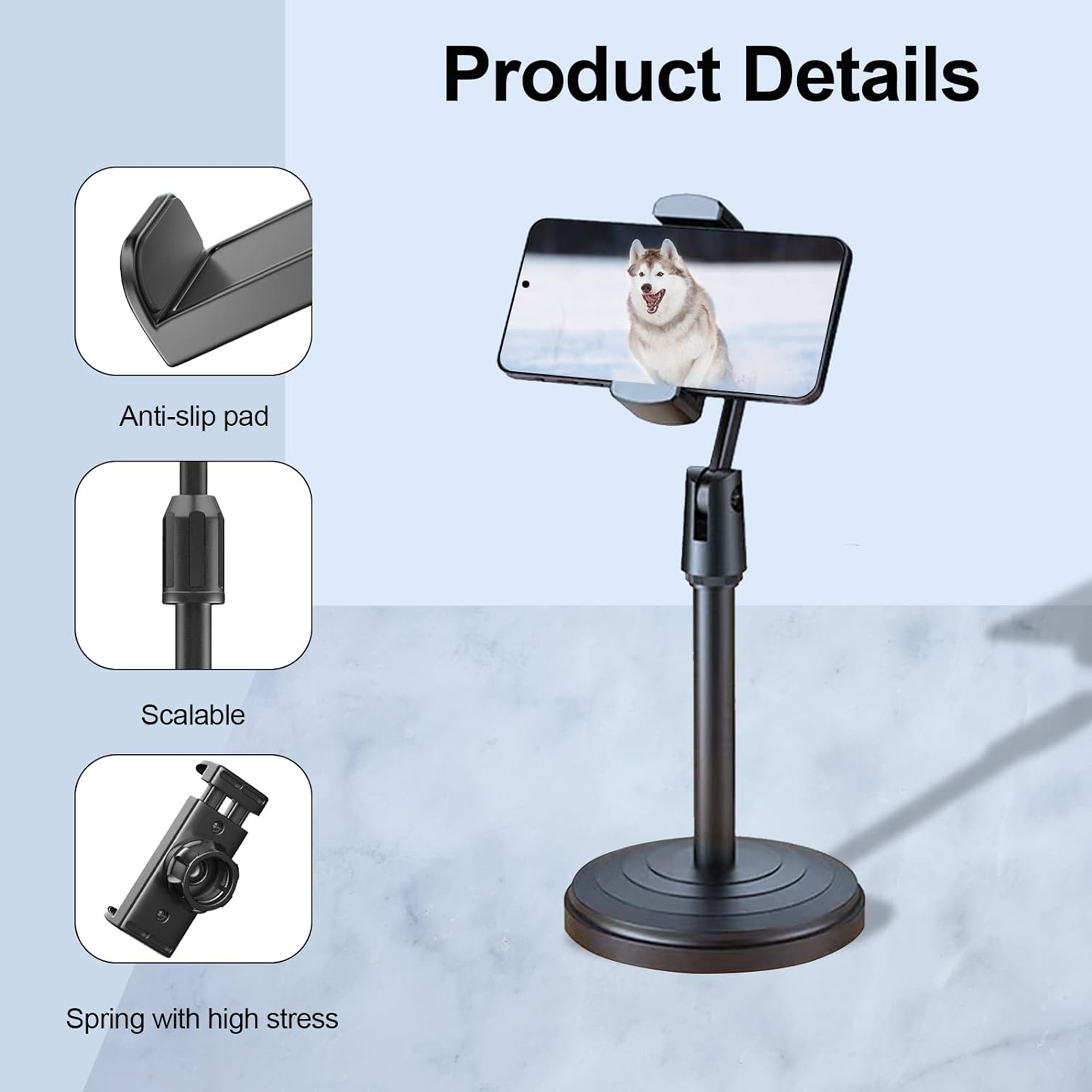 Adjustable Height Phone Stand For Live Streaming 2