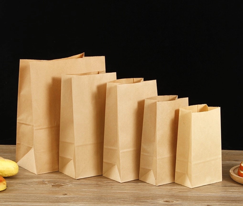 White/Brown Kraft Paper Popcorn Bag - 4 lb 1