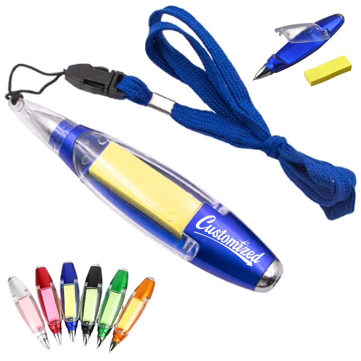Multifunction Ballpoint Pen W/ LED Light and Sticky Notes 2