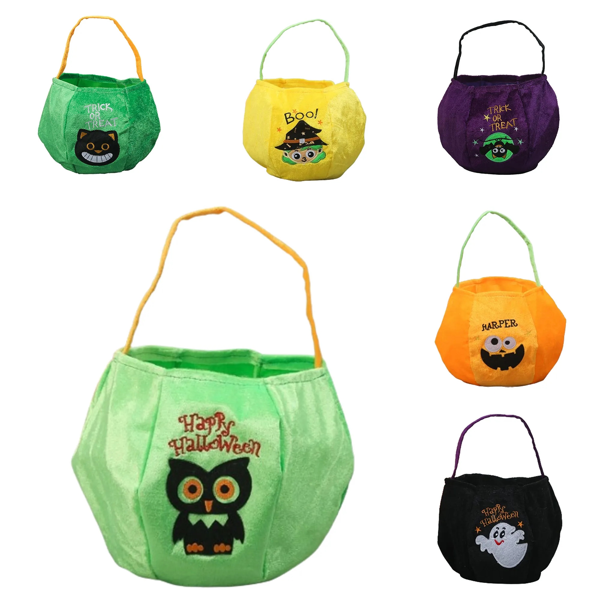 Halloween Reusable Fabric Trick or Treat Buckets 10
