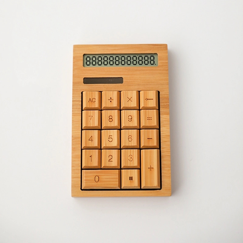 Natural Bamboo Wooden Solar Calculator 8
