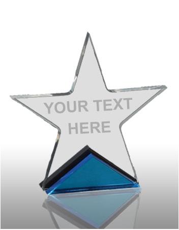 Acrylic: 5.5x5.5x3/8 Spectra Star Blue Award 2