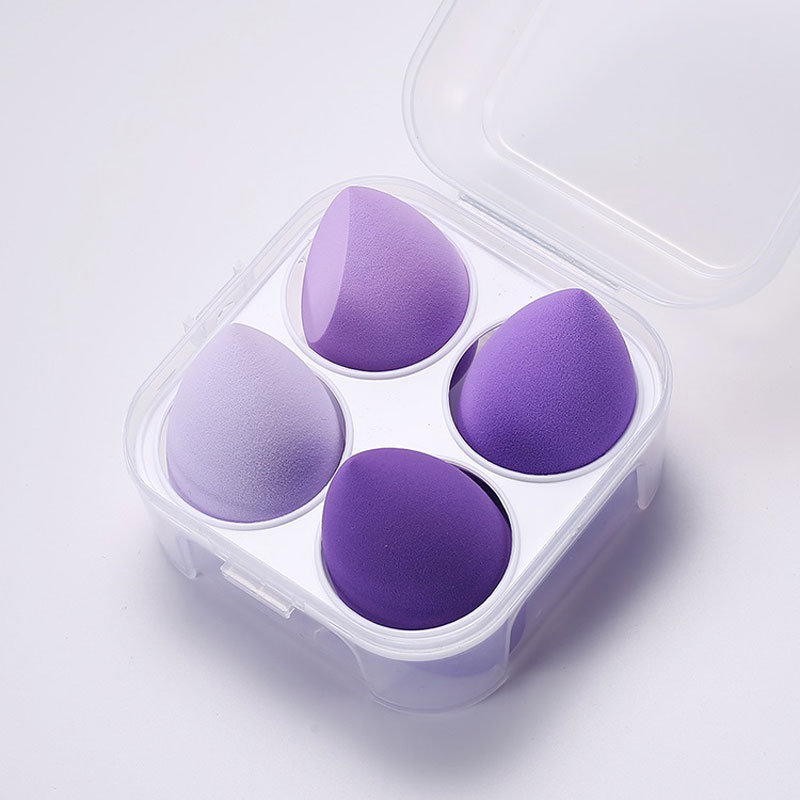 4 Pcs Makeup Sponges Blender Set w/Egg Case 2