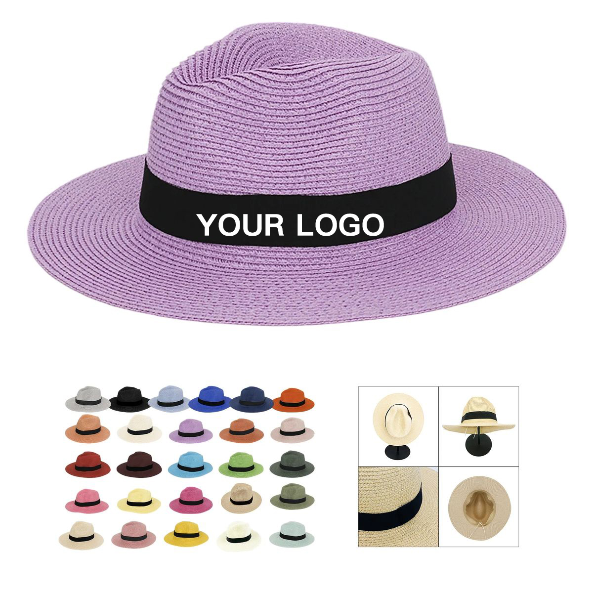 Customizable Woven Straw Hat with UV Protection 5