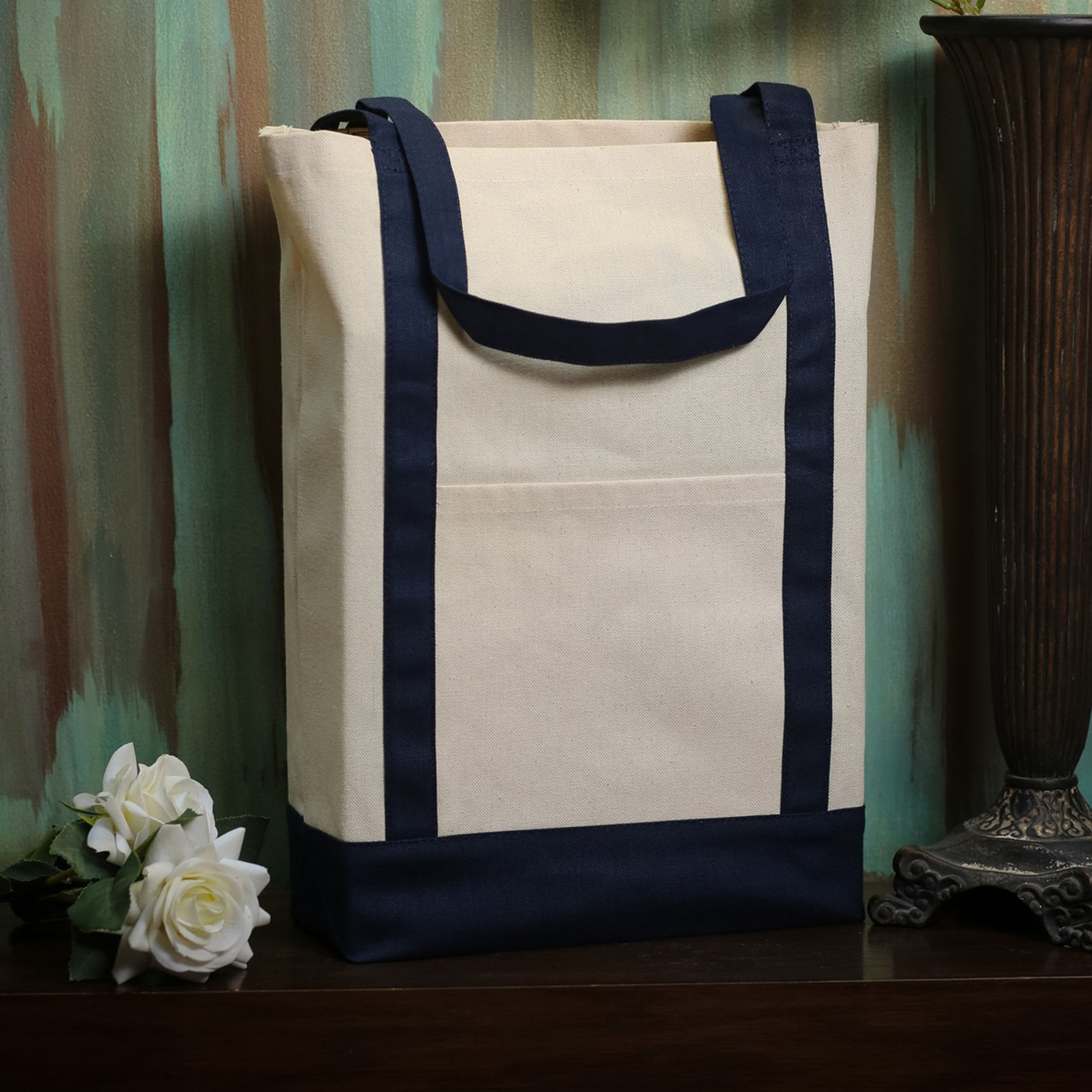 12 oz. Two Tone Canvas Deluxe Tote 2
