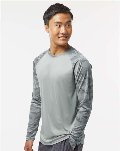 Unisex Cayman Performance Camo Colorblocked Long Sleeve T-Shirt - 216 88