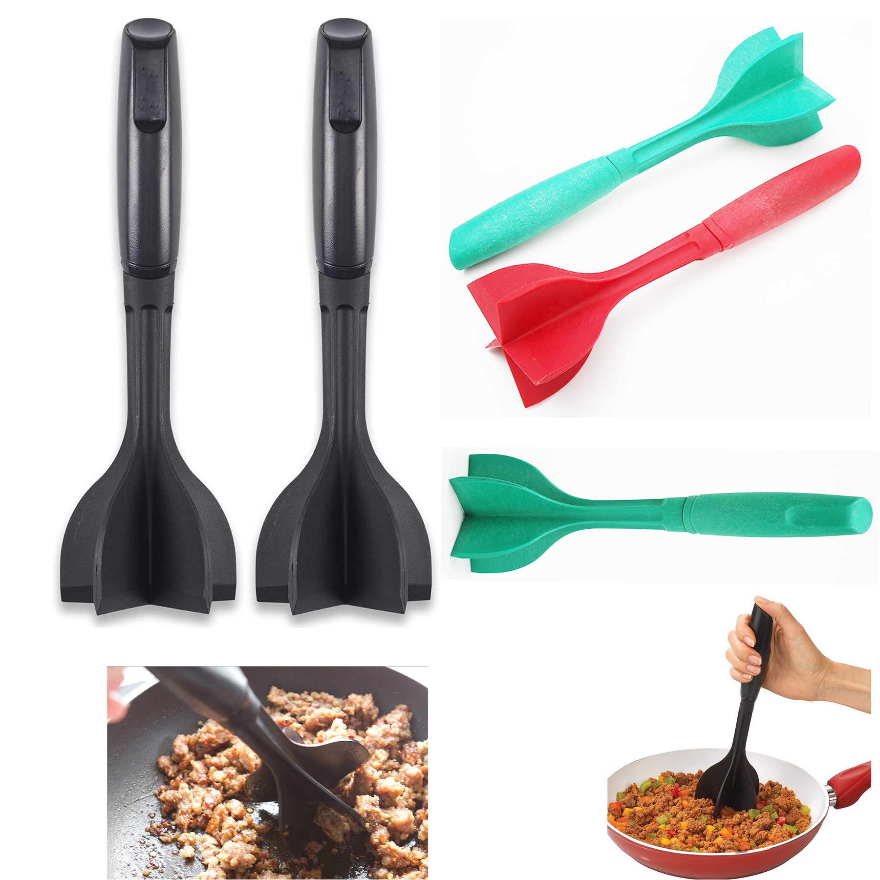 5 Curved Blades Ground Beef Masher 2