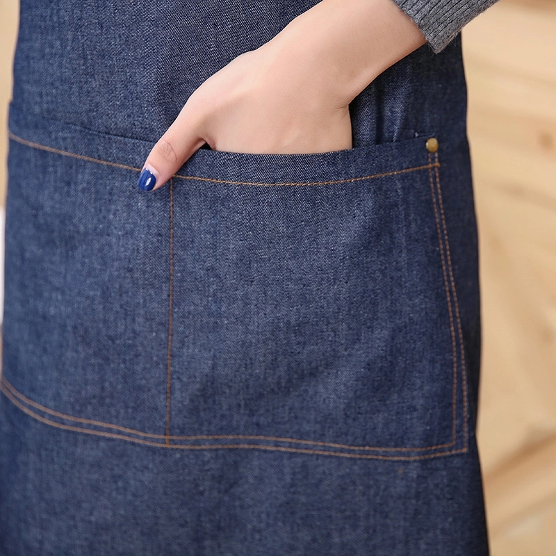 Unisex Adjustable Multi Pocket Denim Apron For Chef Kitchen 3