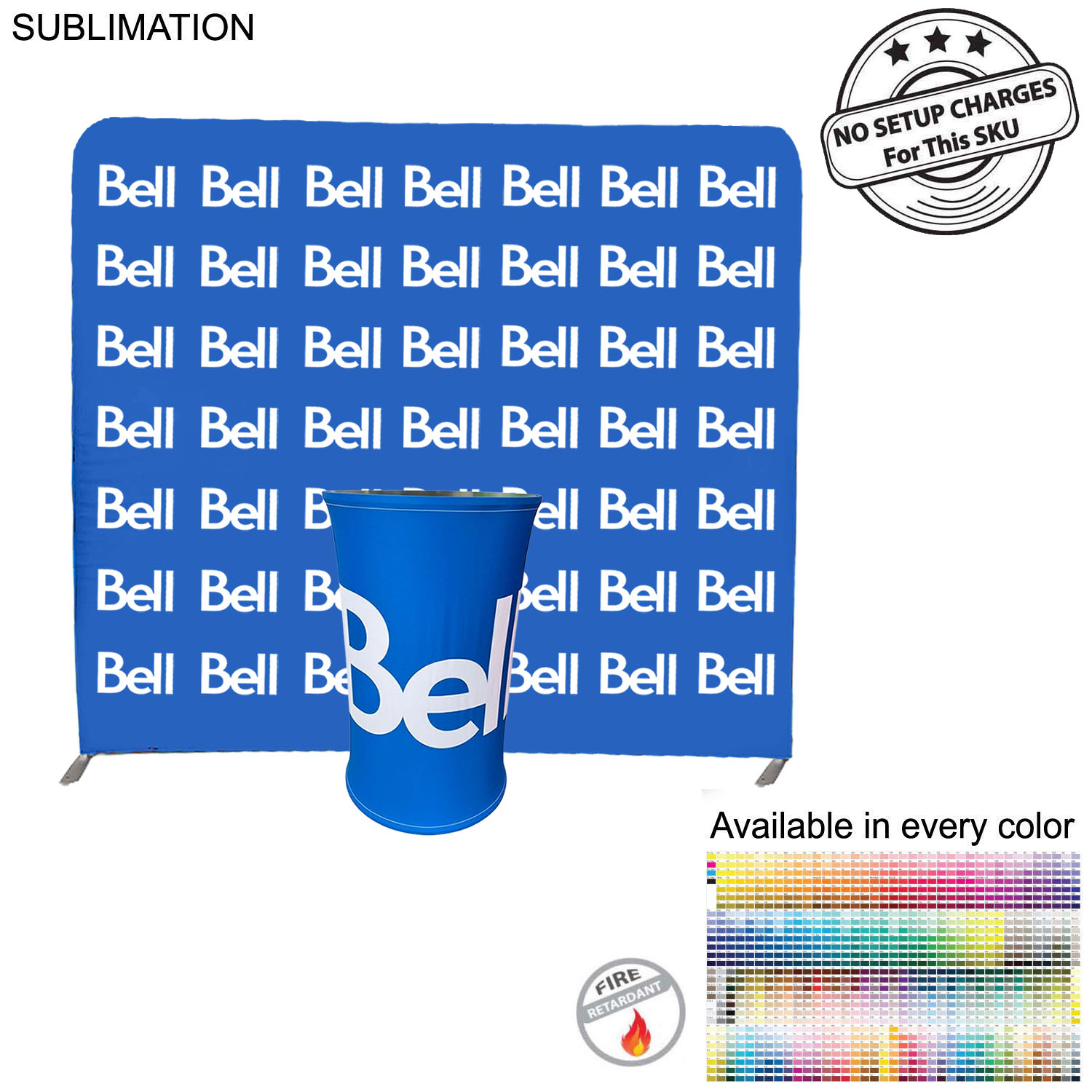 Conference Package, 8' EuroFit Tension Fabric Wall Display and Round SEG Counter Kit