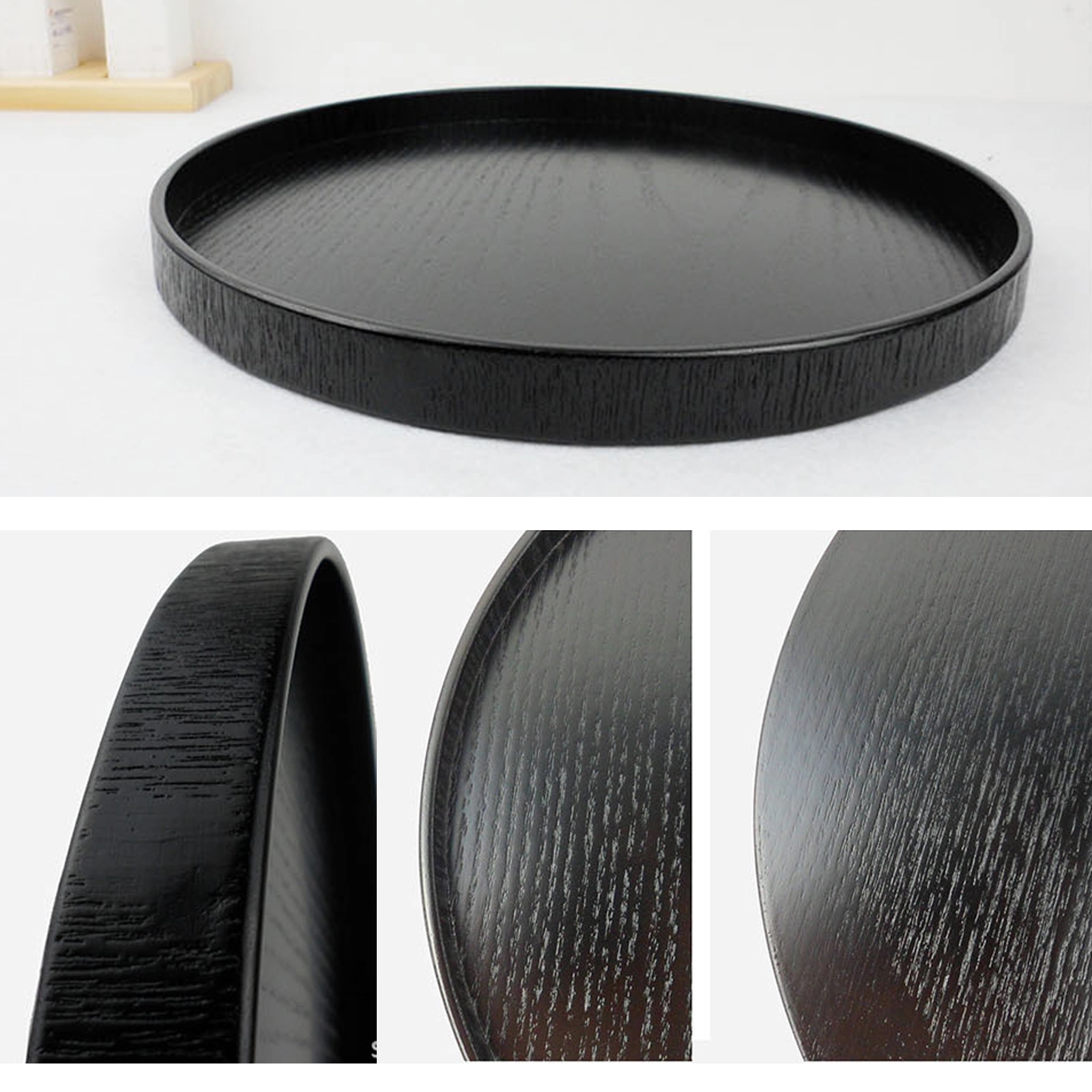 Round Wood Serving Tray For Eating 8
