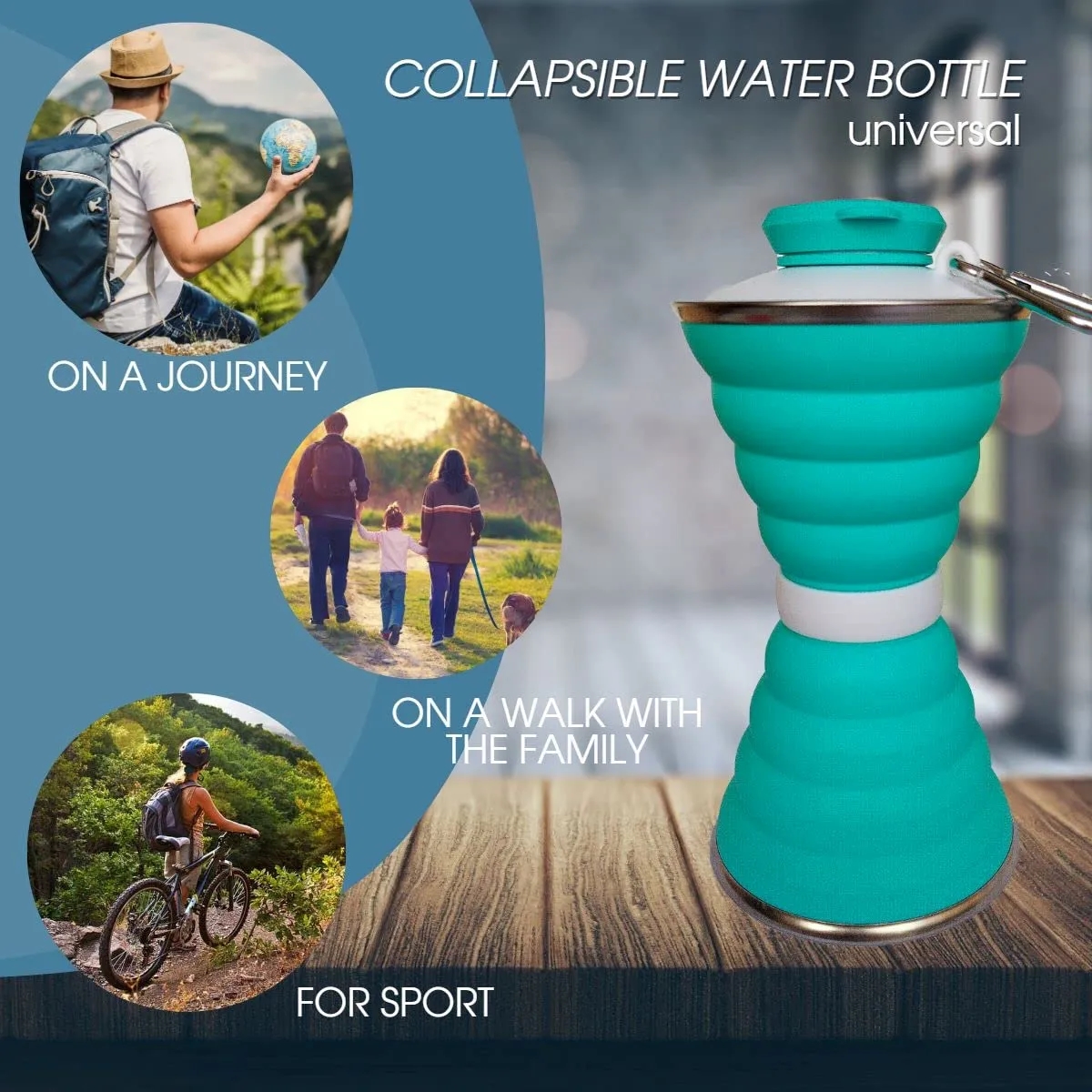17 Oz Collapsible Water Bottles with Carabiner 6