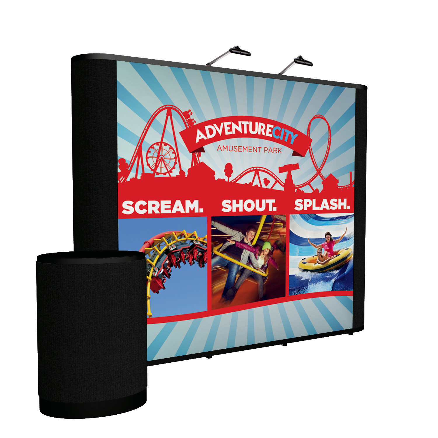 10' Straight Show 'N Rise Floor Display Kit (Mural with Fabric Ends) 12
