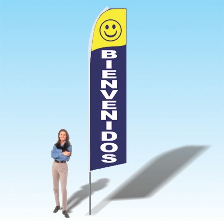 15FT Welcome Yellow Blue Advertising Banner Flag 2