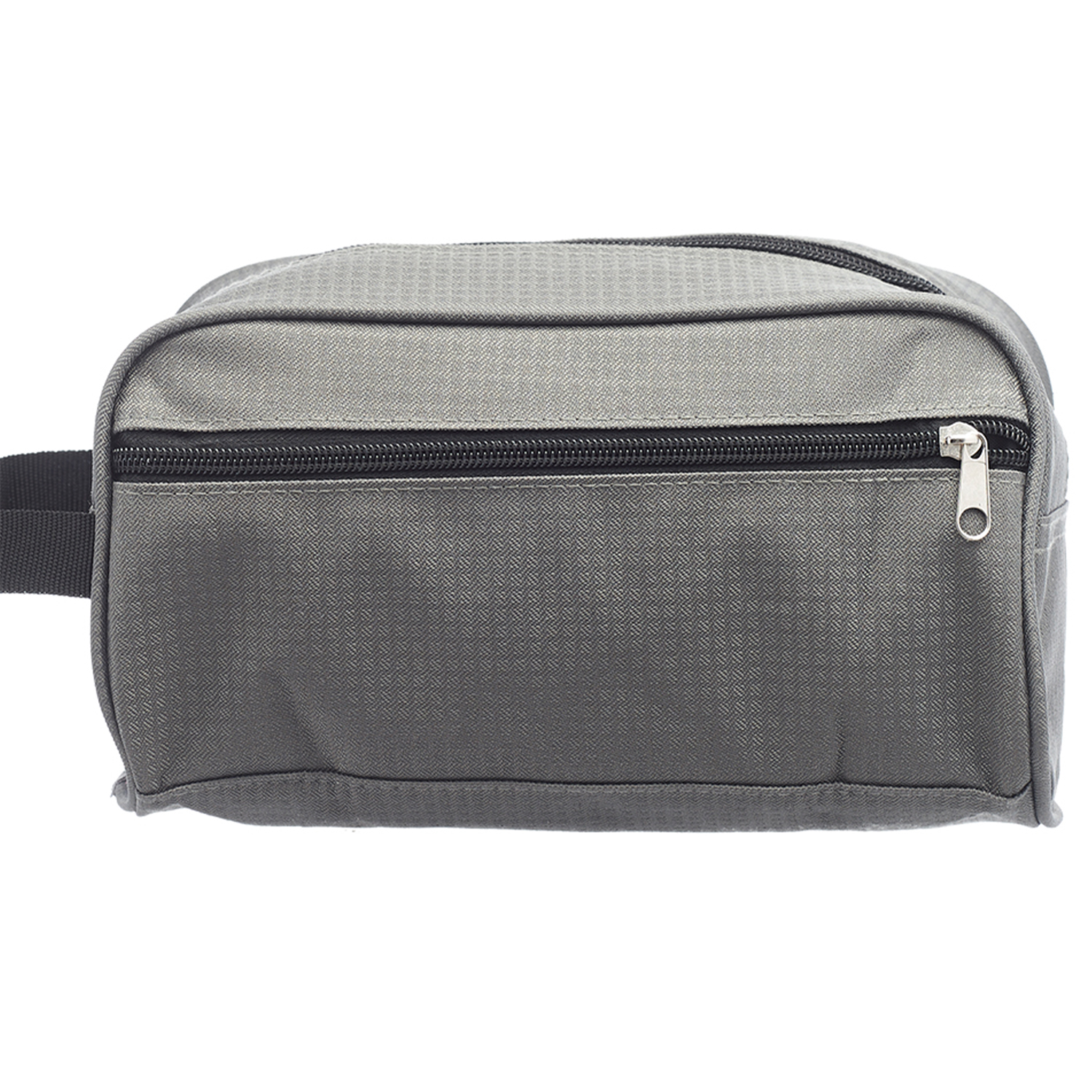 Two-Tone Travel Toiletry Bag with Colored Handle & Zipper 4
