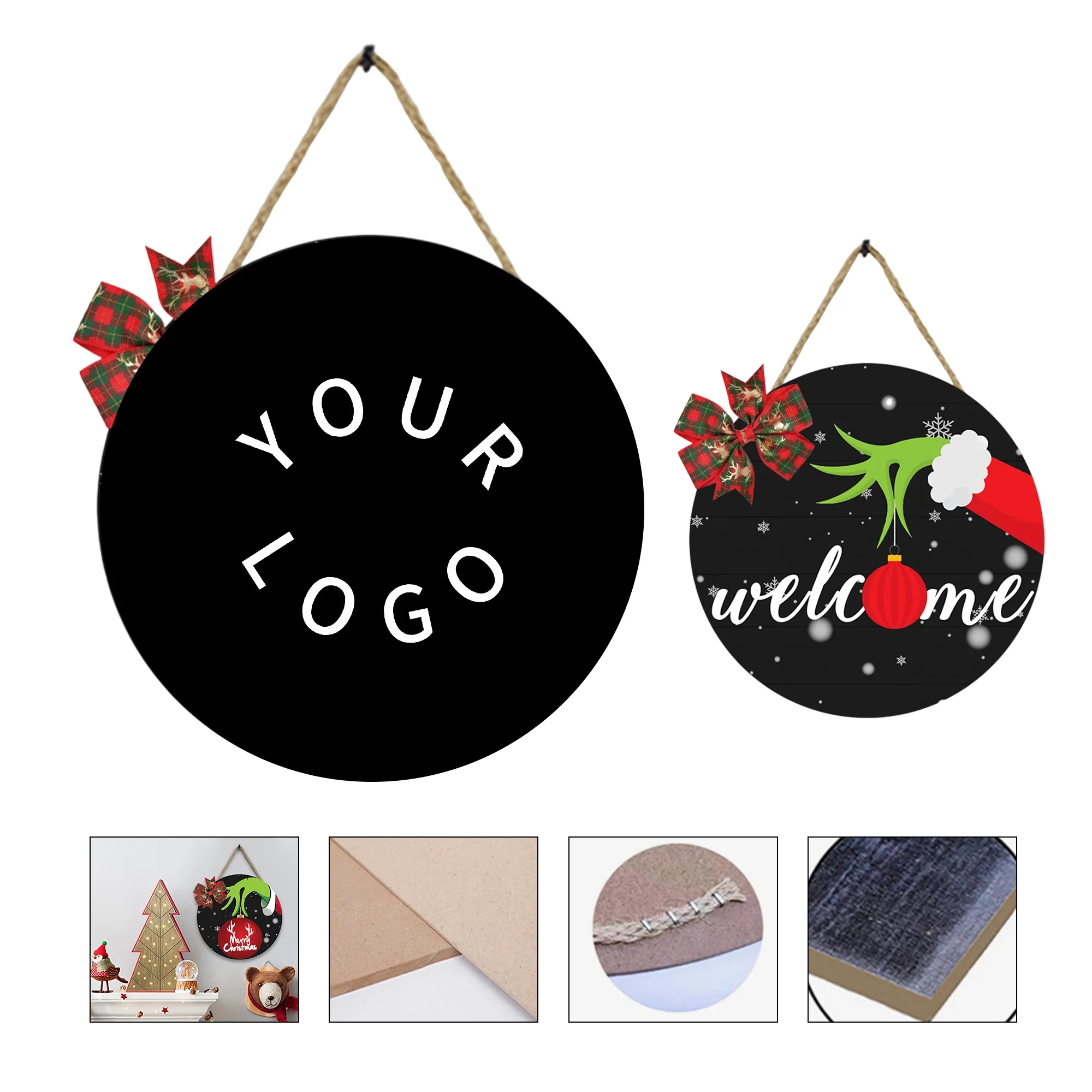 Festive Wooden Welcome Sign 1