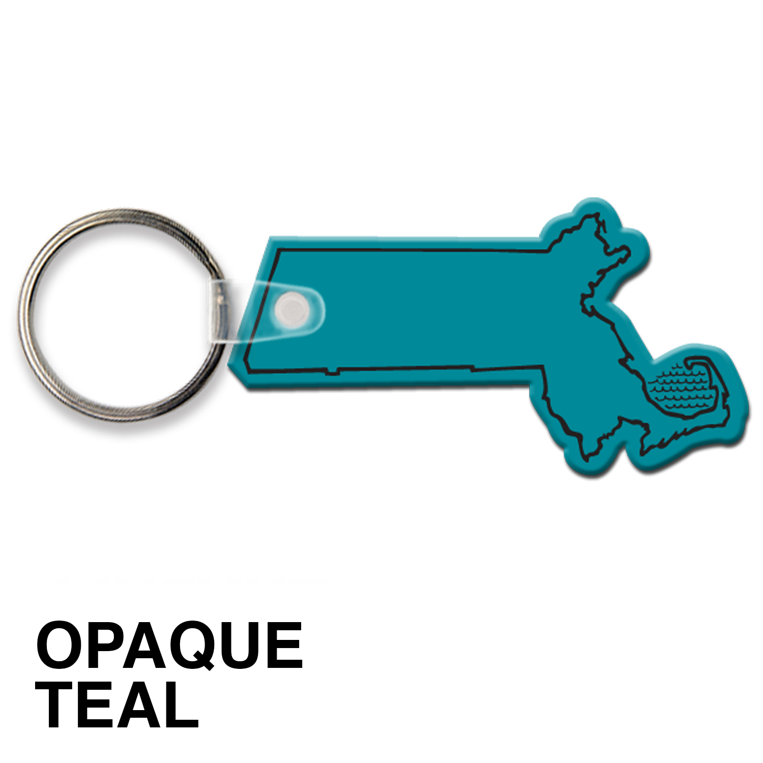 Massachusetts State Shape Key Tag (Spot Color) 12