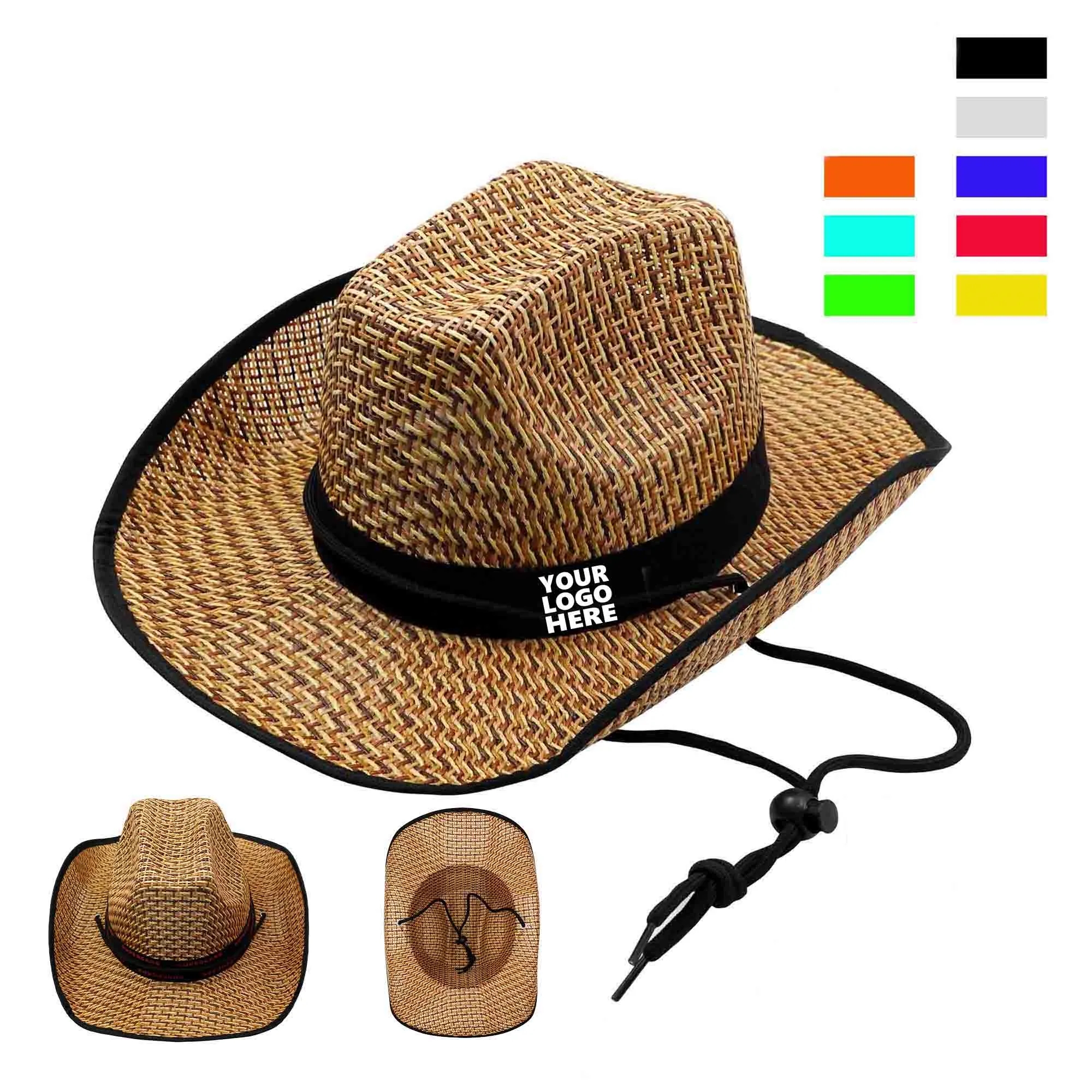 MOQ100 Wide-Brimmed Cowboy Straw Hat 3