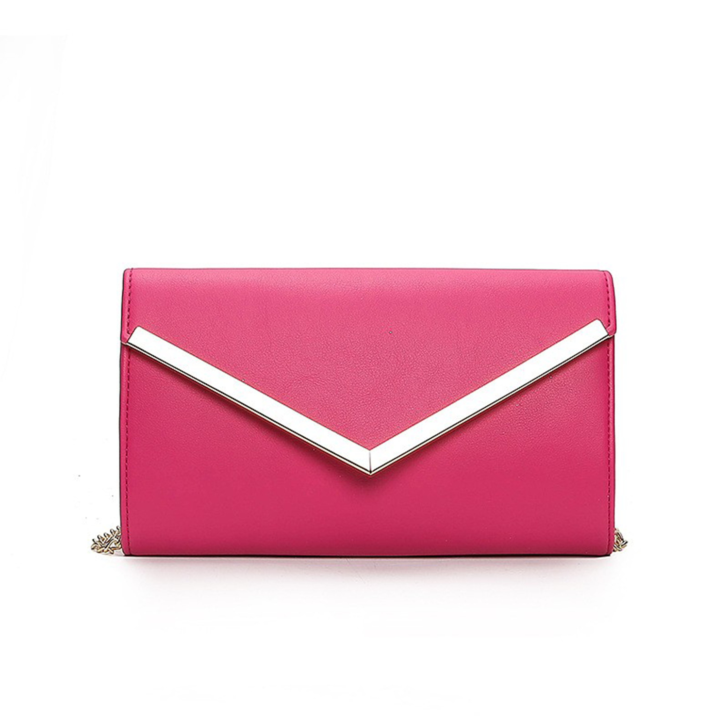 PU Leather Envelope Hardware Chain Diagonal Crossbody Bag 5