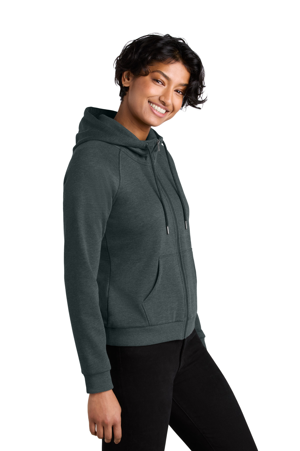 Allmade Women's Organic CVC Fleece Full-Zip Hoodie AL5003 15