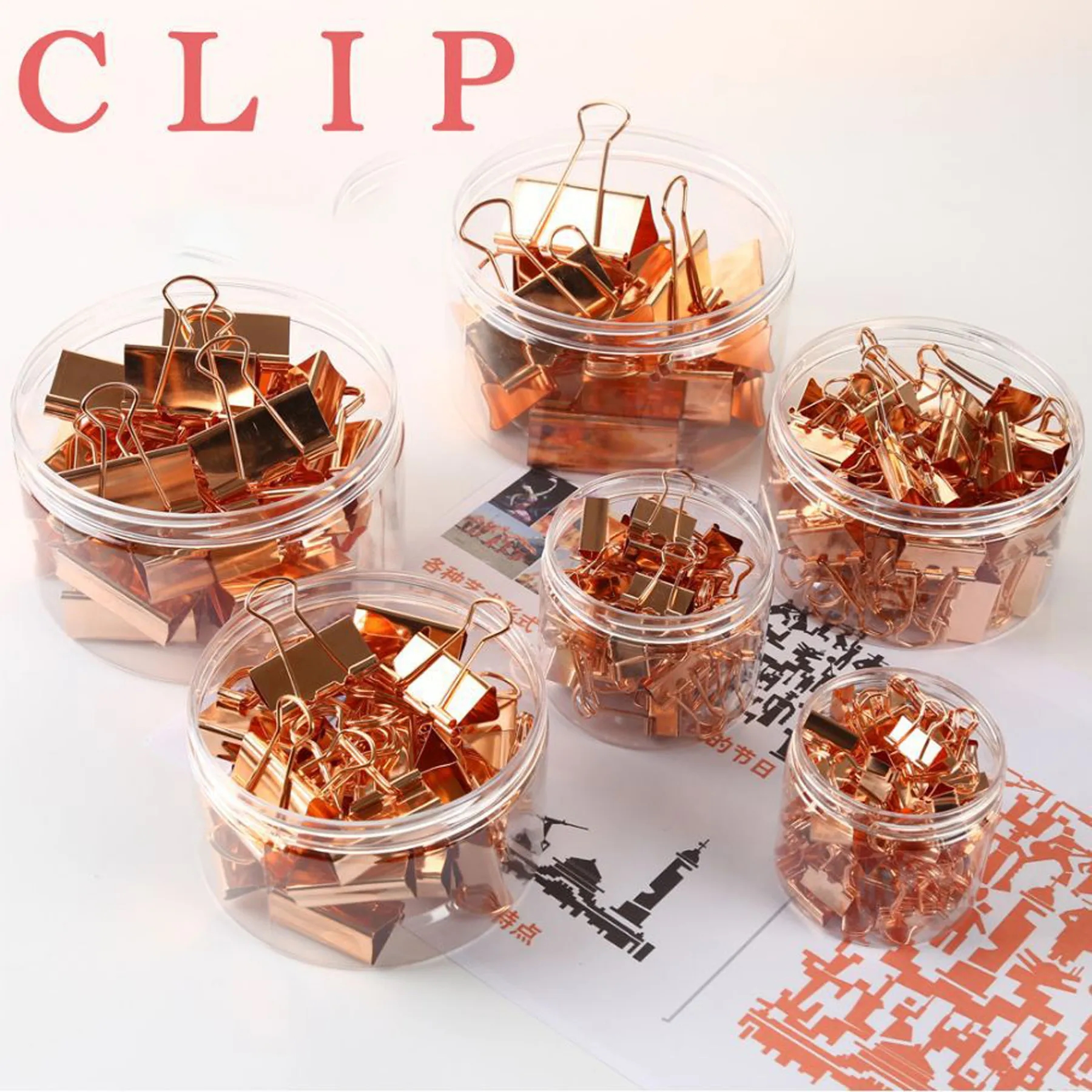 12 pcs Rose Gold Clip ( 51 mm) 6