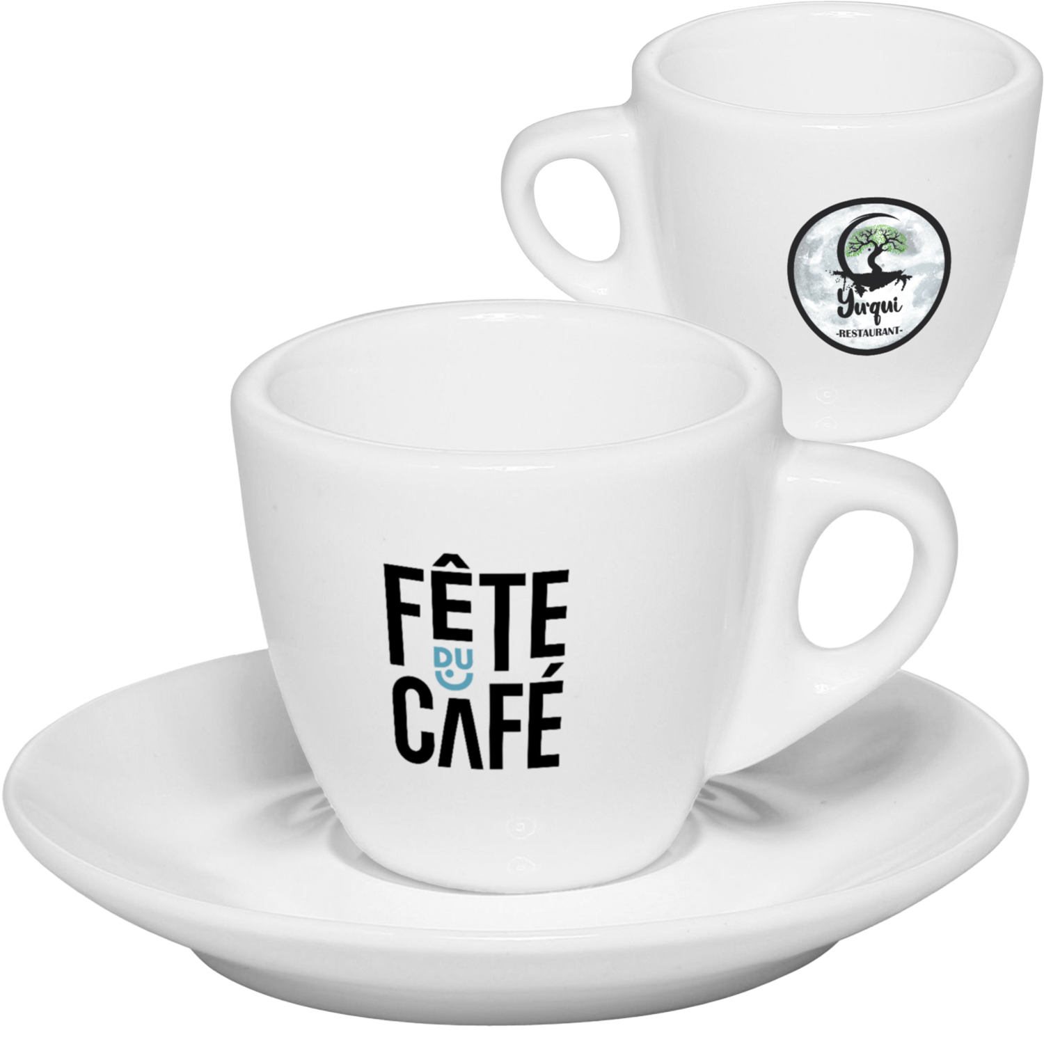2.5 oz. Porcelain Espresso Cups with Saucer 2