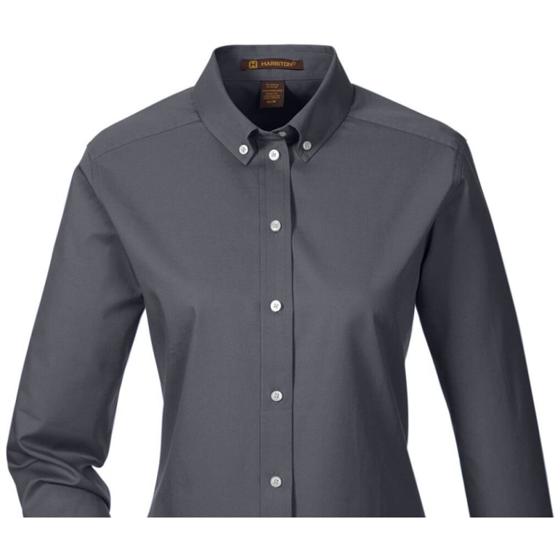 Harriton Ladies' Foundation 100% Cotton Long-Sleeve Twill Shirt With Teflon™ 16