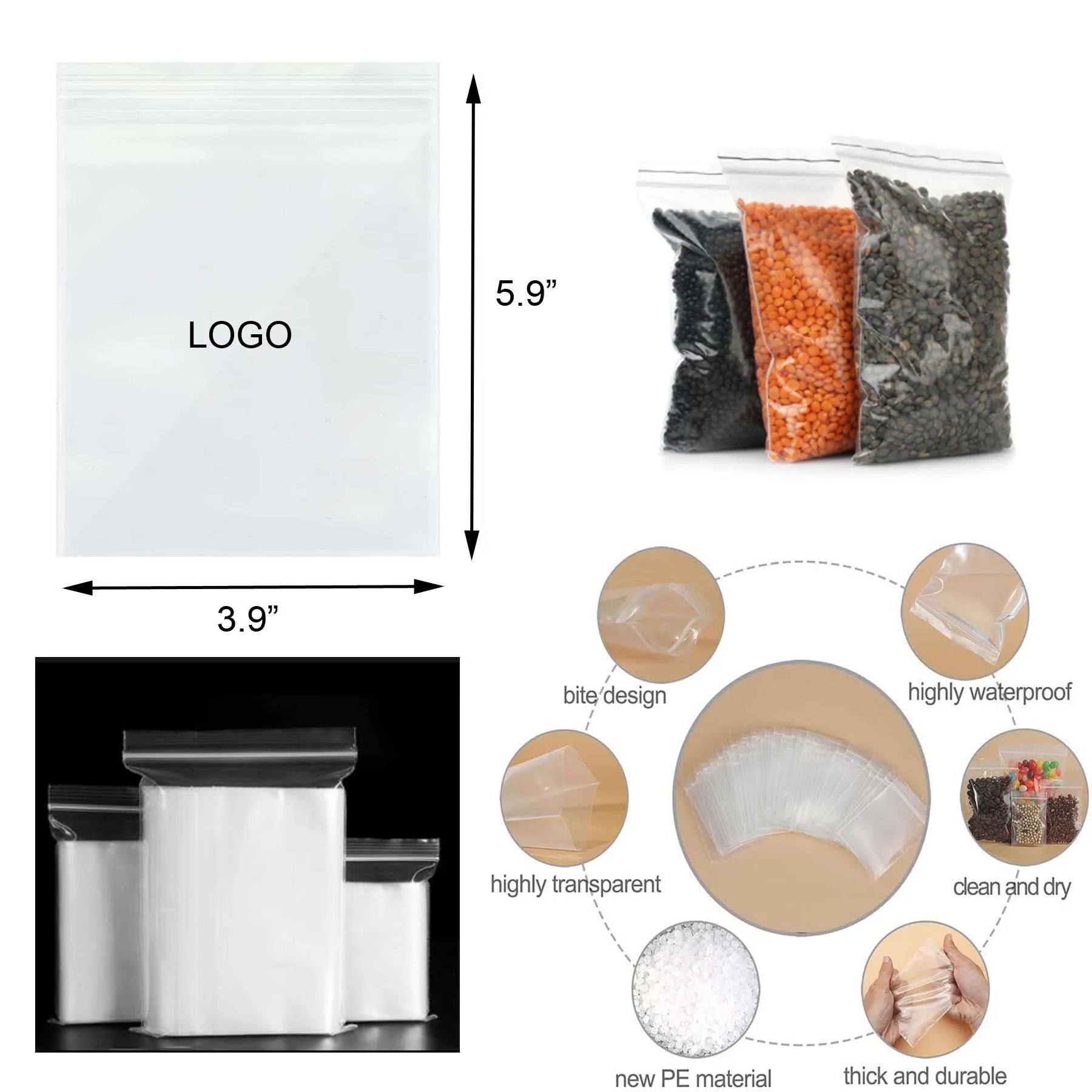 Zip Closure PE Storage Bag 4