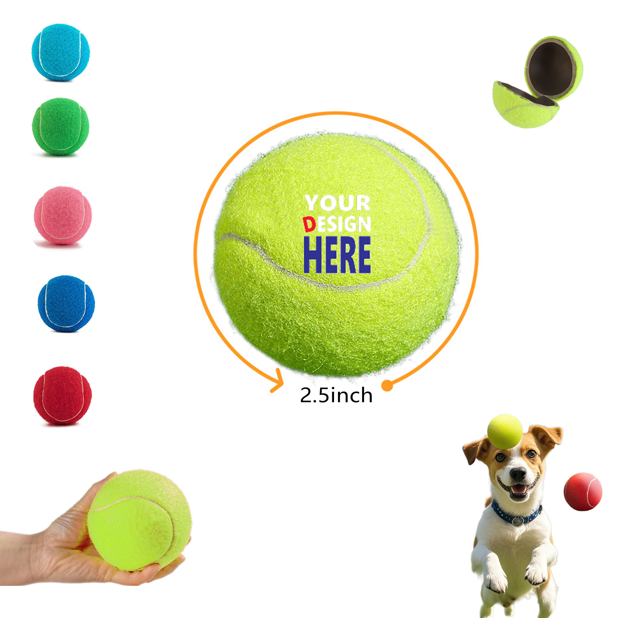 MOQ50 Training Rubber Pet Tennis Ball 2