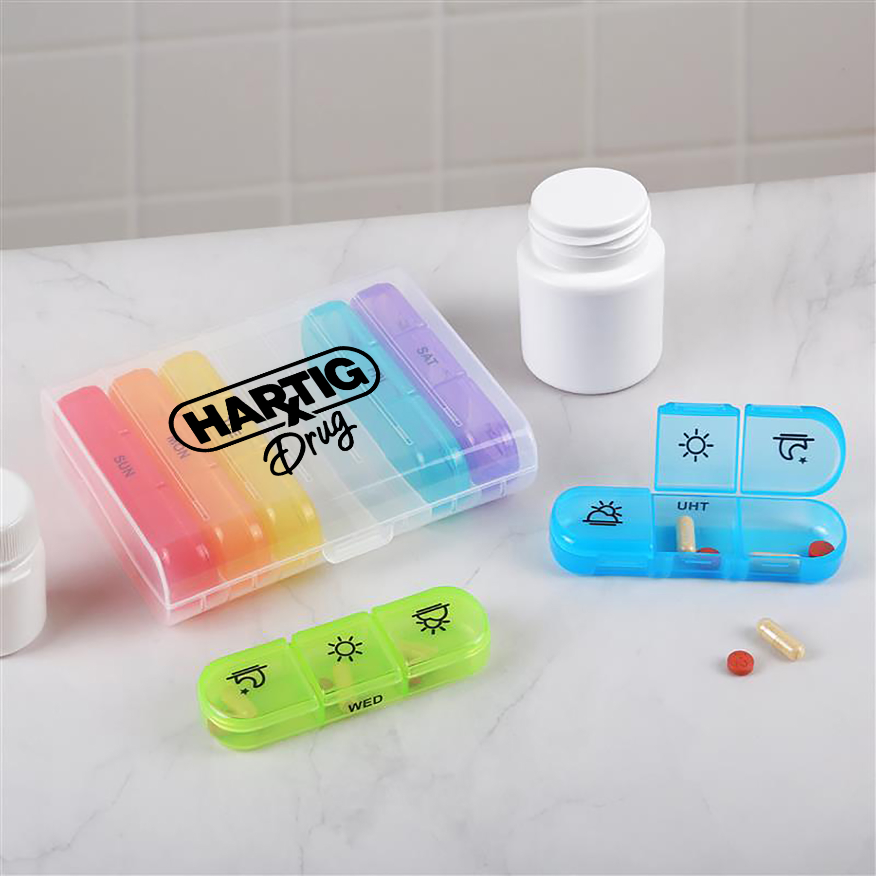 21 Compartment 7 Day Pill Box