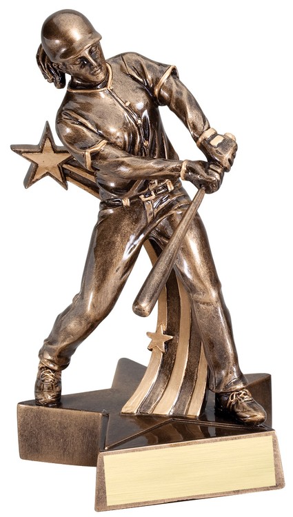 8 1/2" Tall Softball Female Superstar Resin Award 1