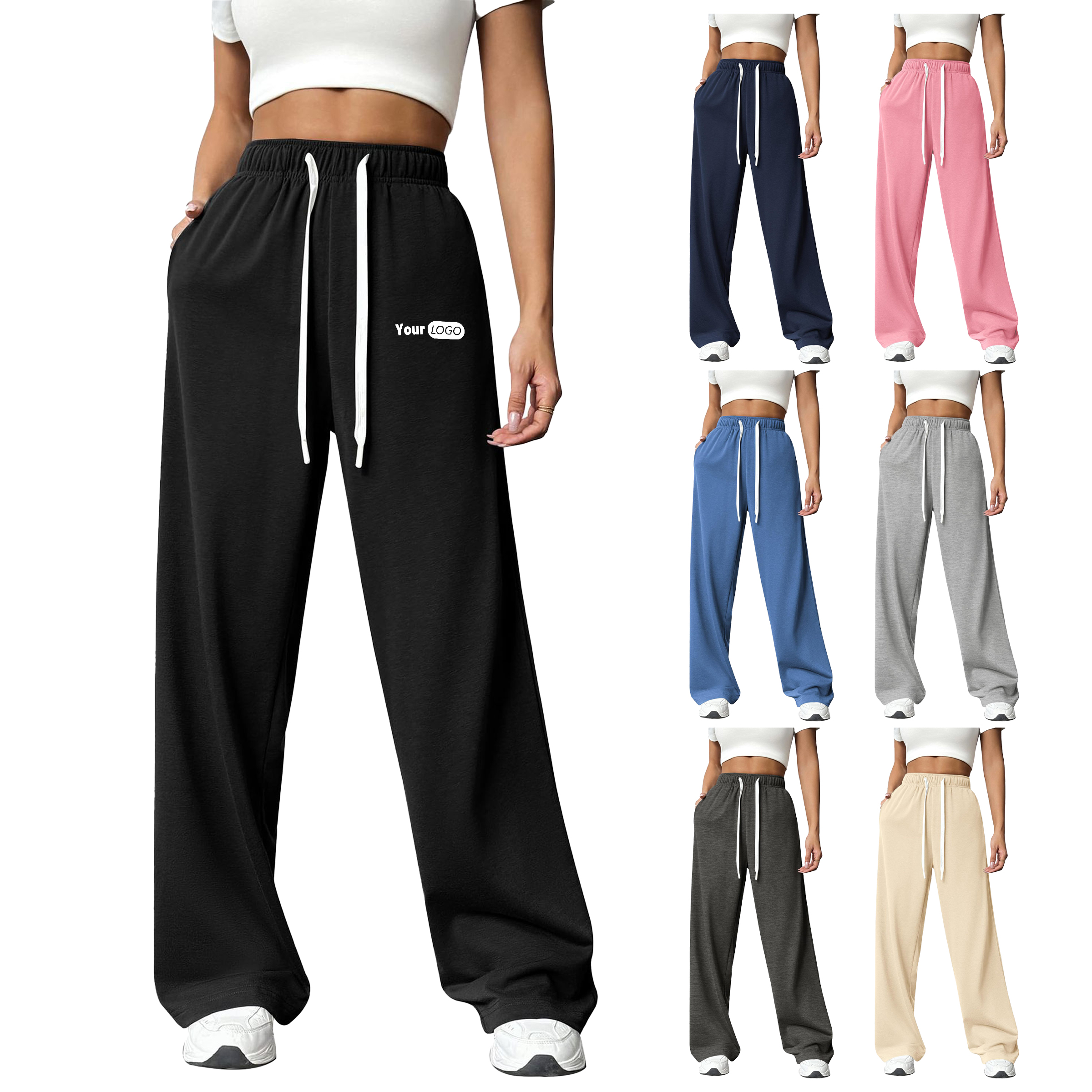Cotton Loose Straight Sports Pants 3