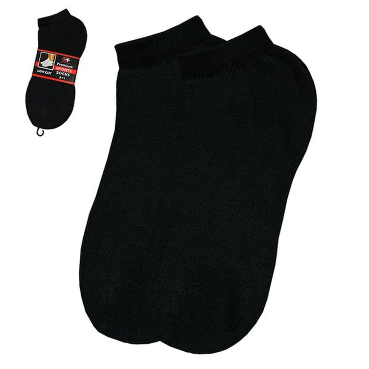 Adult Ankle Socks Black Size 10-13 2