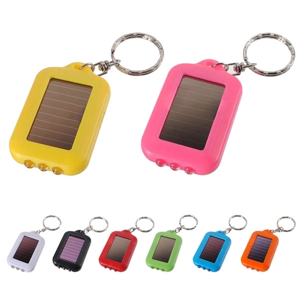 Solar Power Rechargeable Mini 3 LED Keychain 4