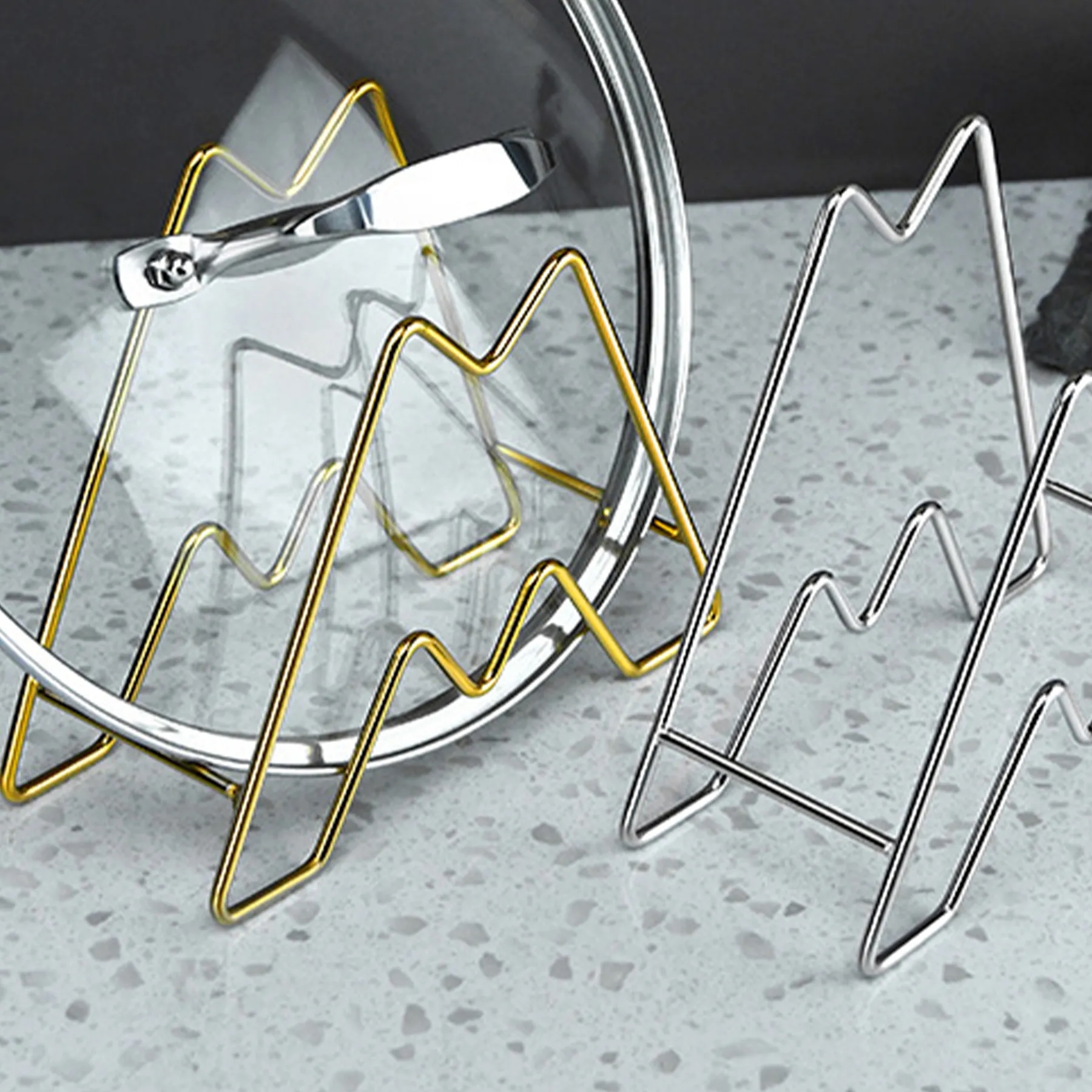 Stainless Steel Kitchen Storage Pot Cover Rack 5