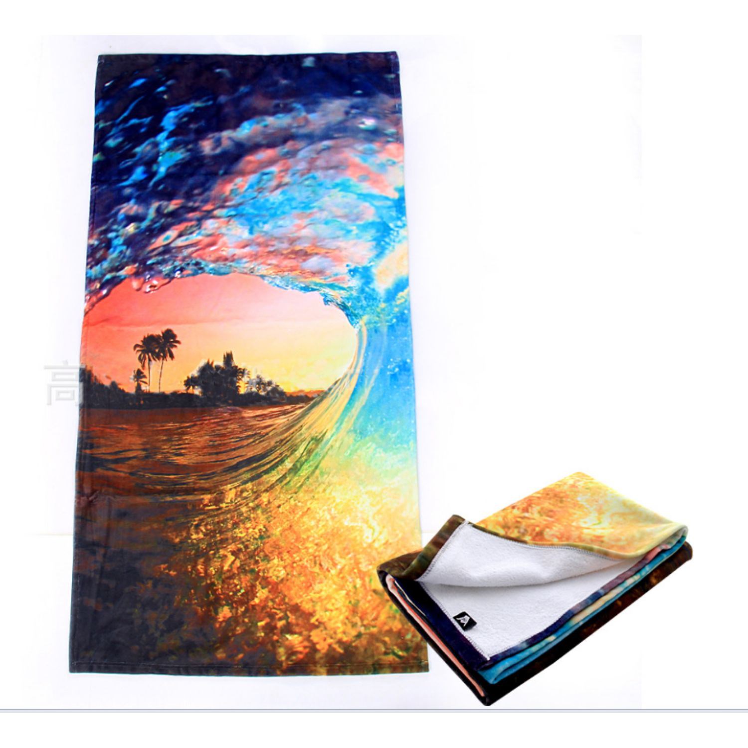 20"x 30" Sublimated Microfiber Velour Gym Towel w/ Cotton Terry Loops 4