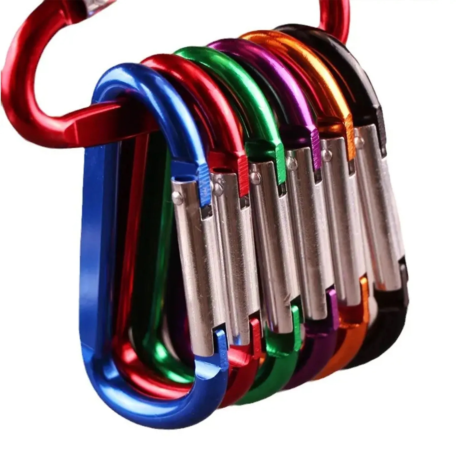 Big D Shape Flat Keychain Snap  Aluminum Carabiner Hook 3