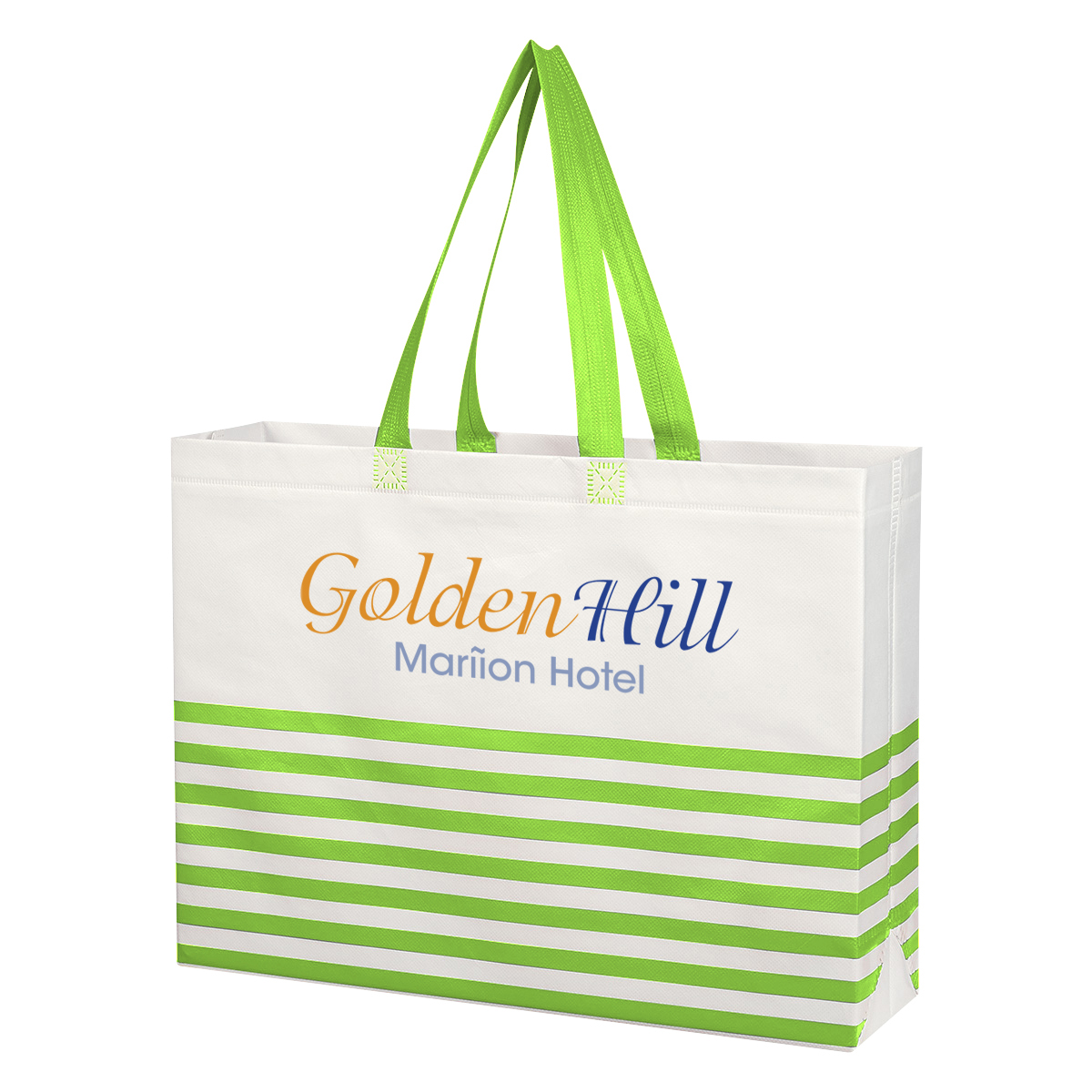 Non-Woven Horizontal Stripe Tote Bag 3