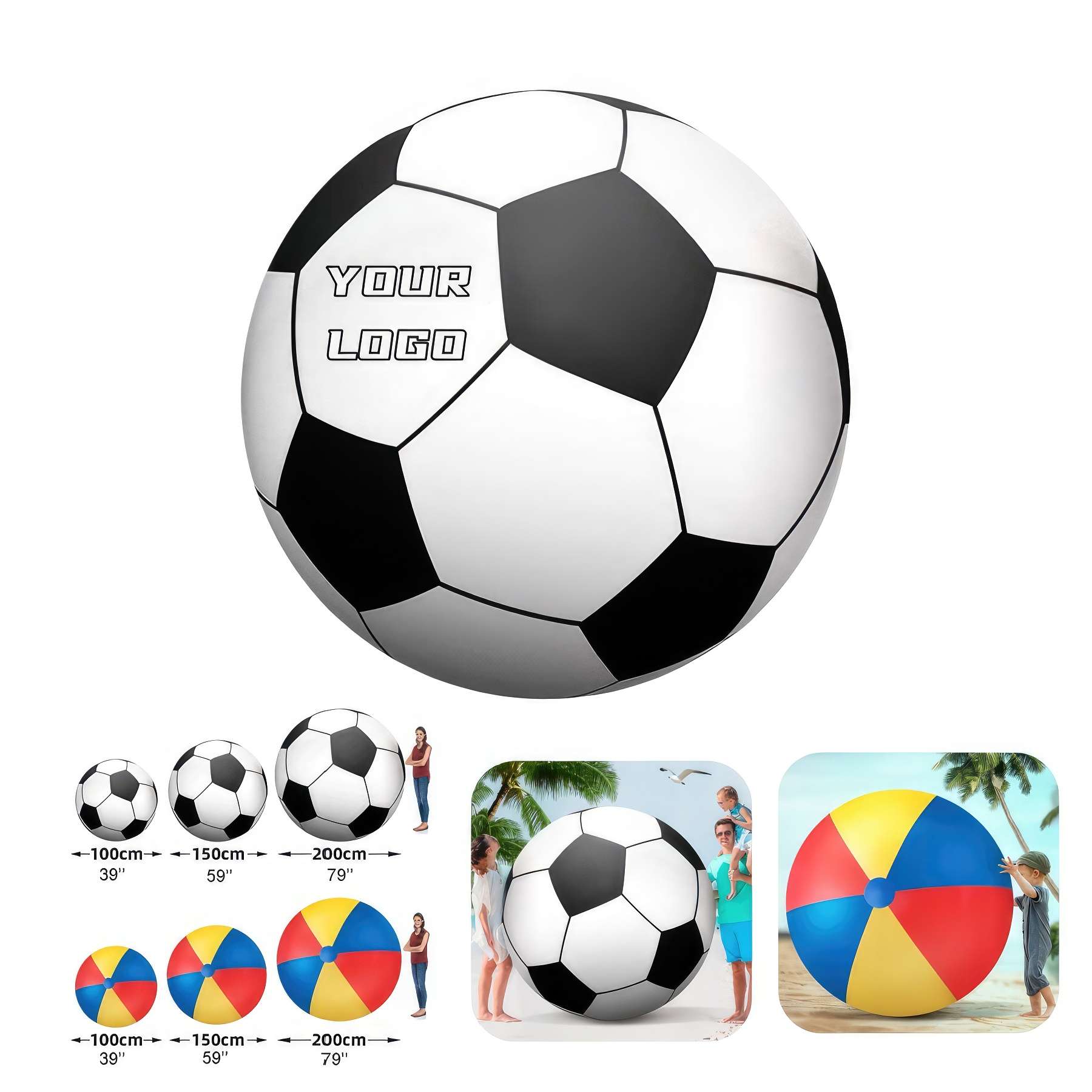Giant Inflatable Beach Soccer Ball - 39'' 59'' 79'' 1
