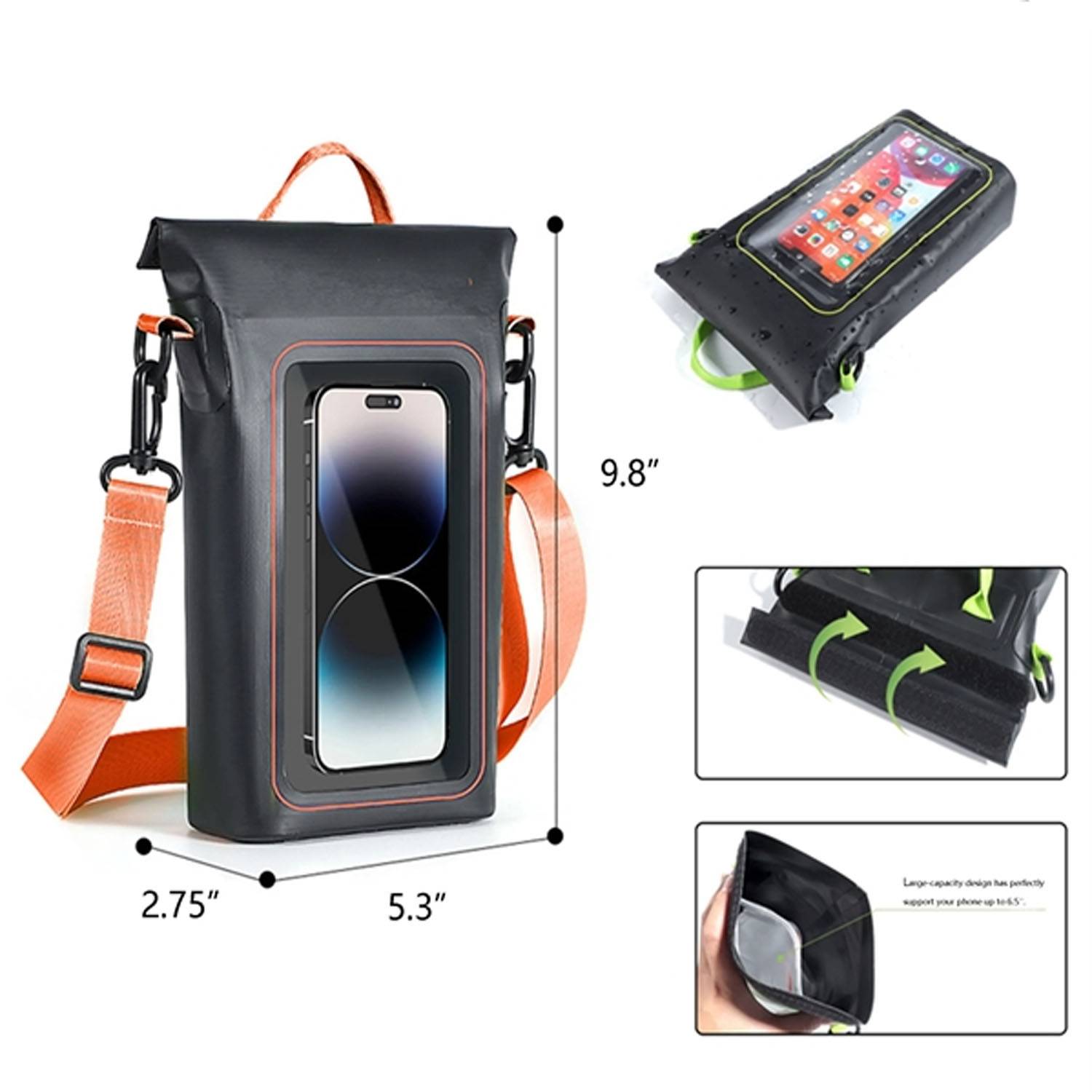 PVC Waterproof Phone Pouch Bag W/ Strap 3