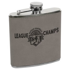 6 Oz. Laserable Leatherette Stainless Steel Flask, custom water bottle with logo imprint 13
