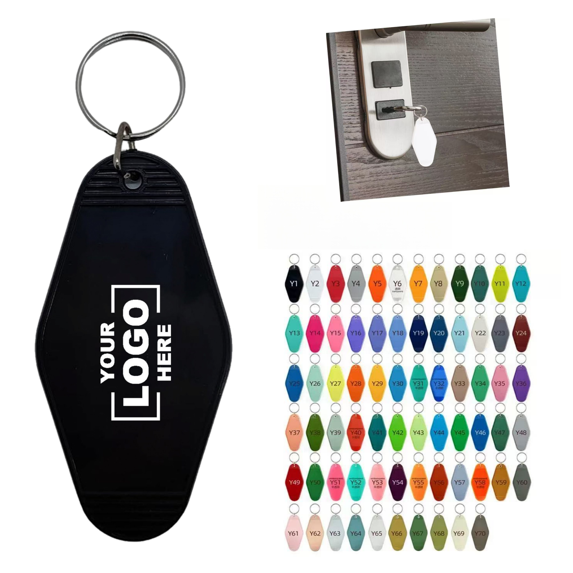 Plastic Hotel Keychain / Motel Key Tag 2