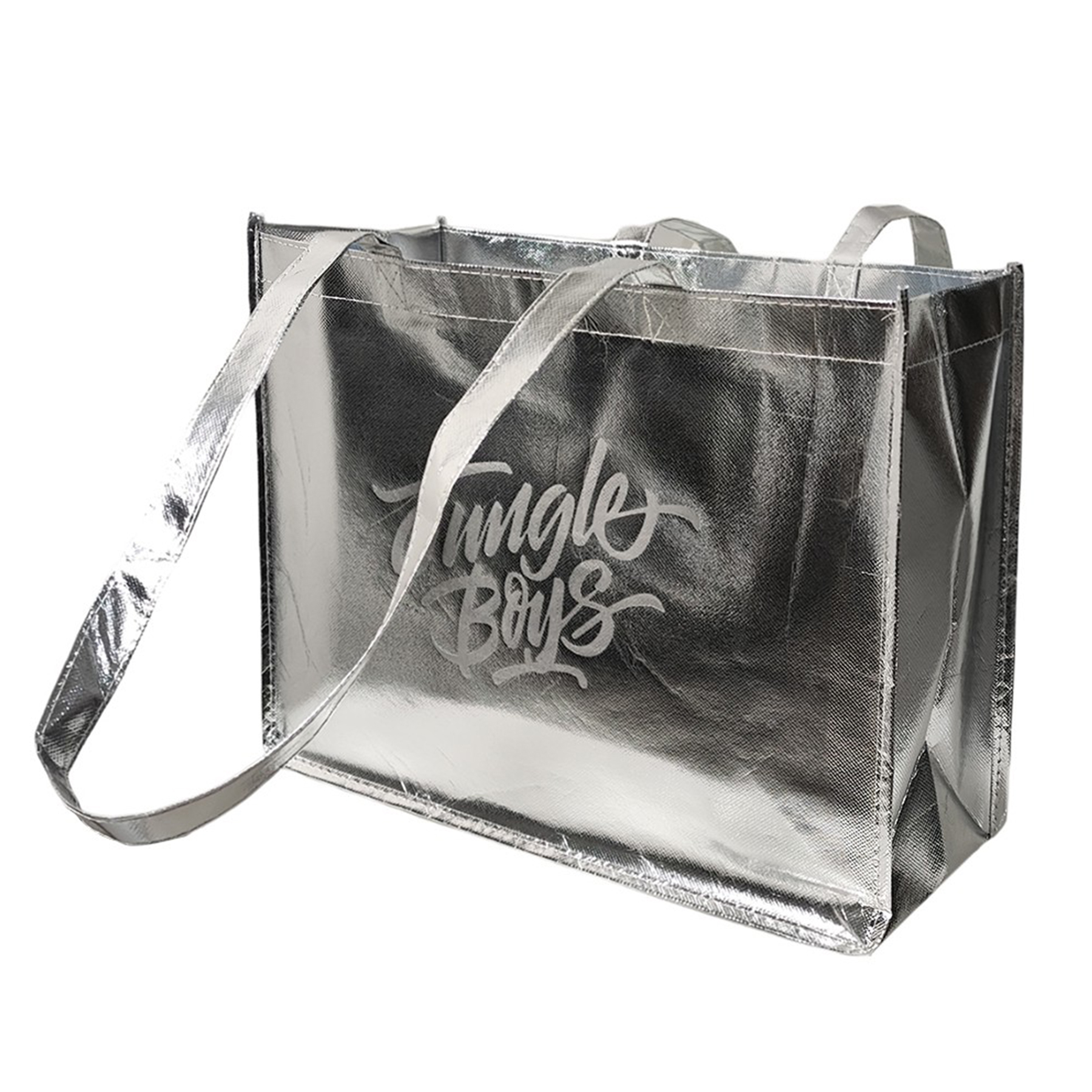 Metallic Silver Tote Bag 1