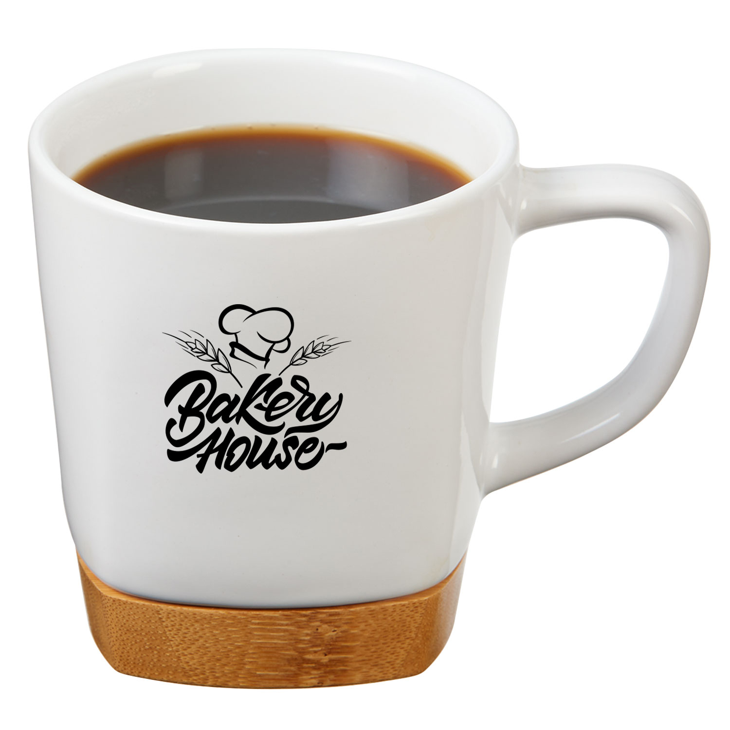 11 Oz. Ceramic Mug with Removable Bamboo Coaster