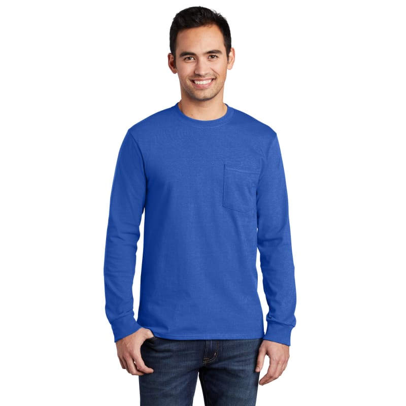 Port & Company Tall Long Sleeve Essential Pocket Tee. 34