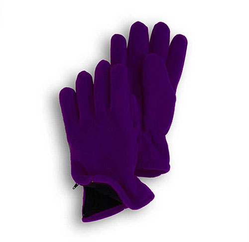 Purple Fleece Zipper Gloves 2