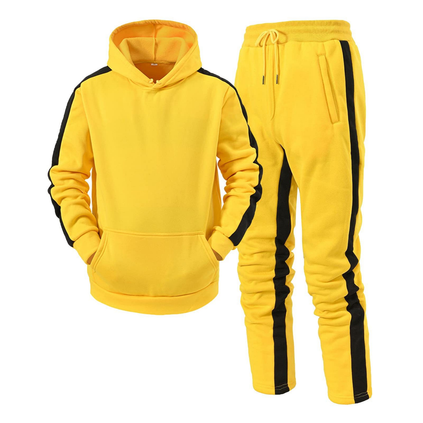 Custom Contrast 3D Printed Hooded Men Jogger Set Sweat Suit 16