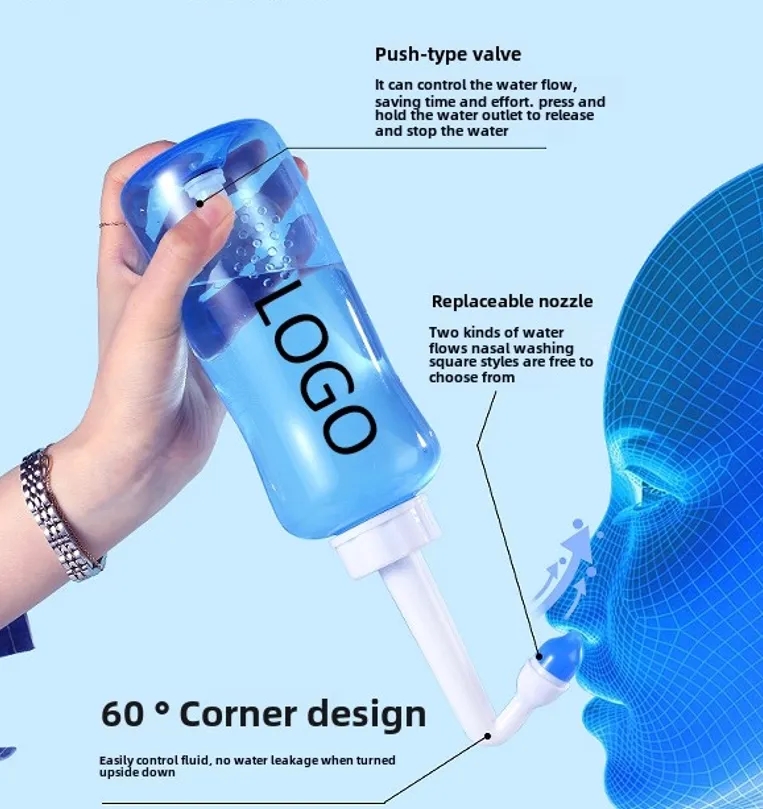 Bulk Custom Neti Pot Nasal Wash Bottle 300ML OEM Private Label Supplier 4