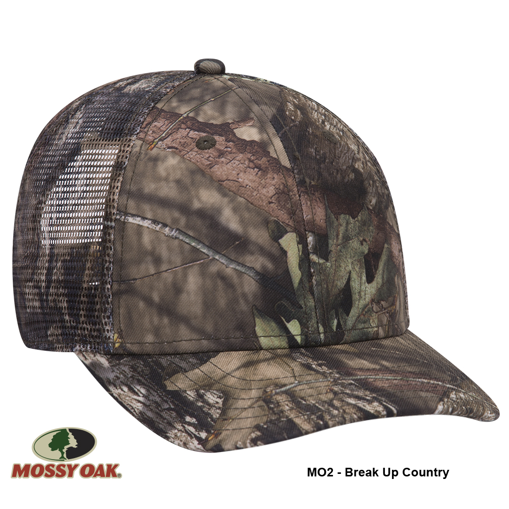 OTTO CAP® Mossy Oak Camouflage Superior Polyester Twill 6 Panel Low Profile Mesh Back Trucker Hat 11