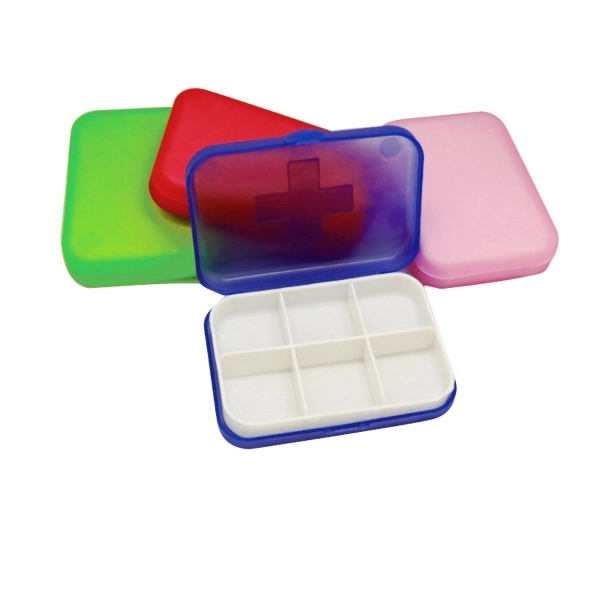 6 Compartment Pill Case, Pill Box 6